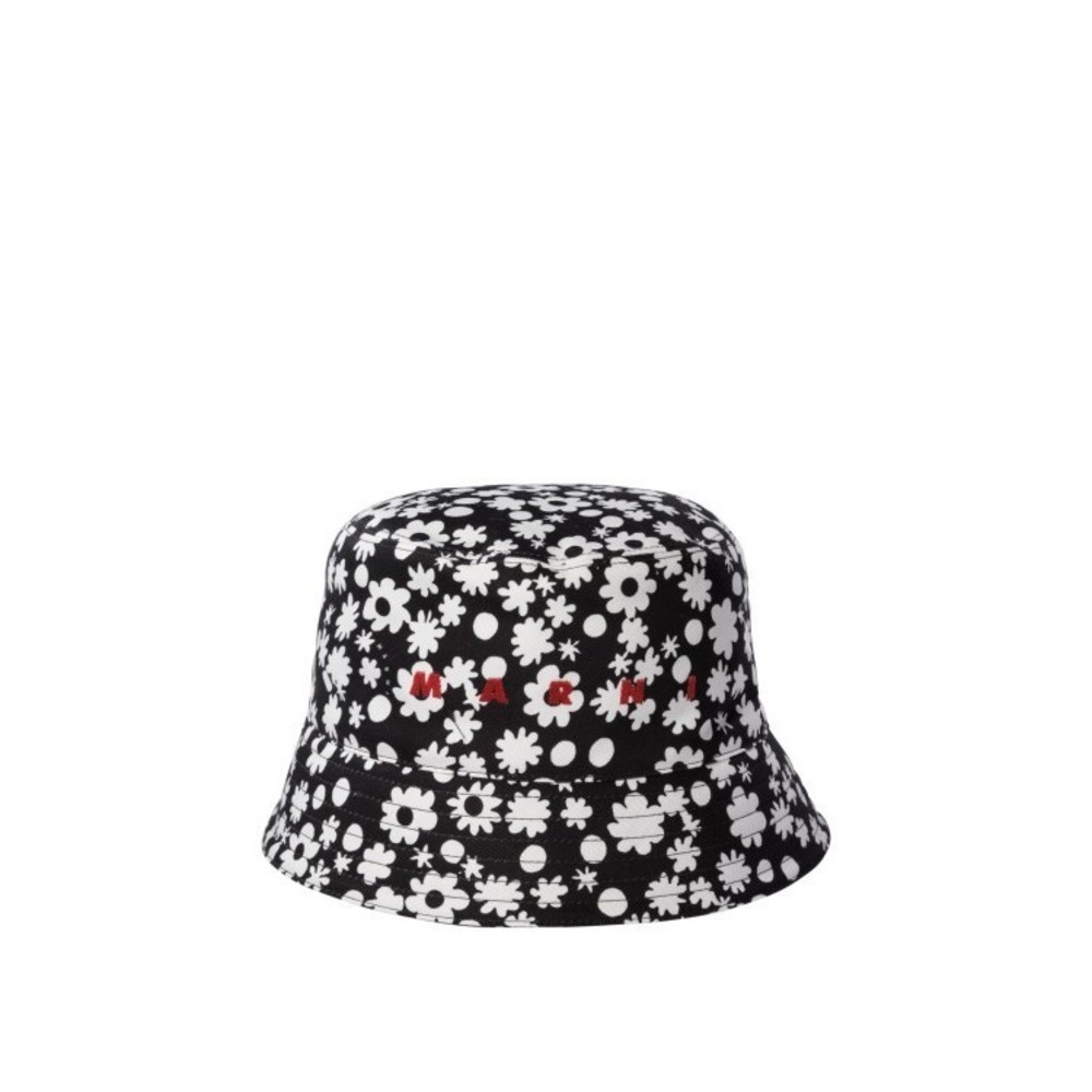 Marni Floral-Patterned Black Bucket Hat - NWT